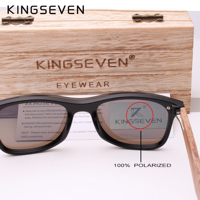 Polarized Walnut Wood Mirror Lens Sun Glasses